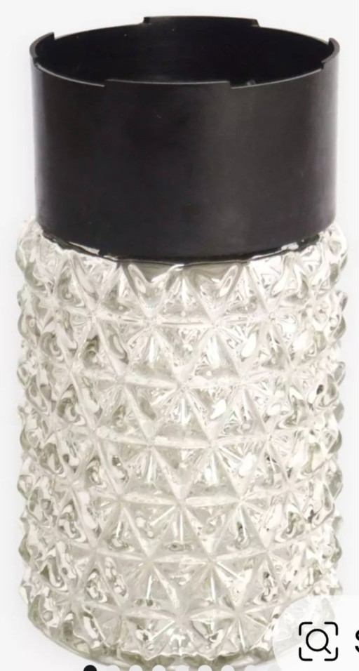 Plafonnier vintage en verre des années 60