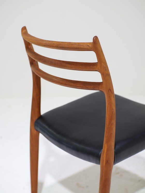 Image 1 of 6x N.O. Møller model 78 eetkamerstoelen teak Deens 1960s