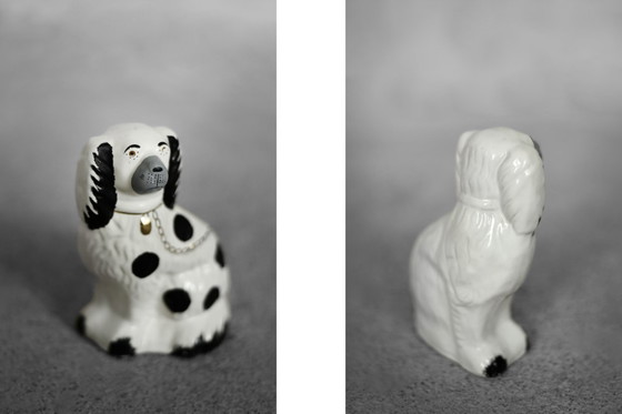 Image 1 of Vintage Staffordshire Ceramic Spaniel Mantle Dog Fireplace Figurine, England, 1950s