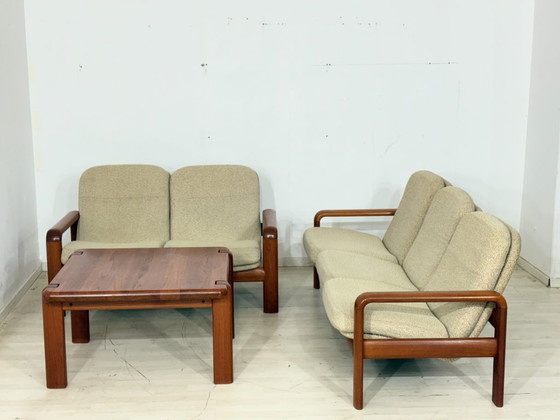 Image 1 of Divano Dyrlund in teak stile metà secolo | Divano a 2 posti in legno massello | Classico del design