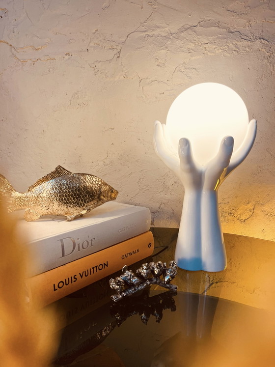 Unique! Design 70s Hands Table Lamp – Porcelain, Ceramic (photo 7 of 8)