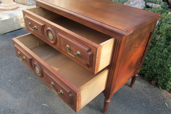 Image 1 of Parijse commode met twee lades, in Lodewijk XVI-stijl.