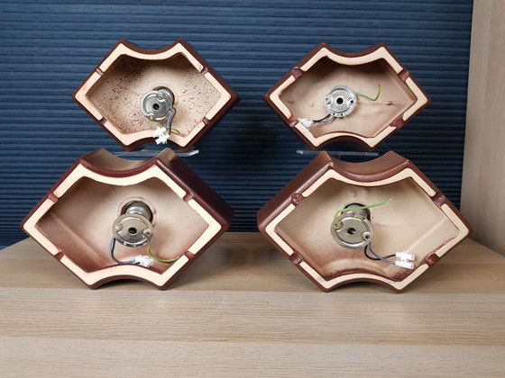 Image 1 of Satz von 4 Keramik-Wandlampen, Pan Keramik-Wandlampen 1970er Jahre