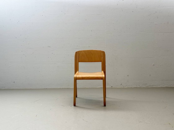 Image 1 of 6x Vintage stacking chairs made of beech wood, 1990s