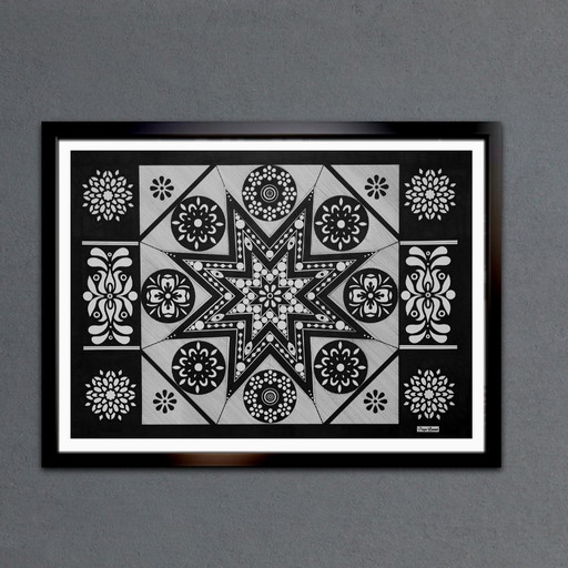 Original Handcrafted Geometric Artwork – Black & White