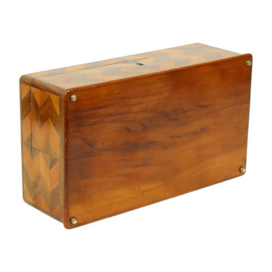 Image 1 of Schmuckkästchen aus Holz, Chevron-Muster, Art Deco