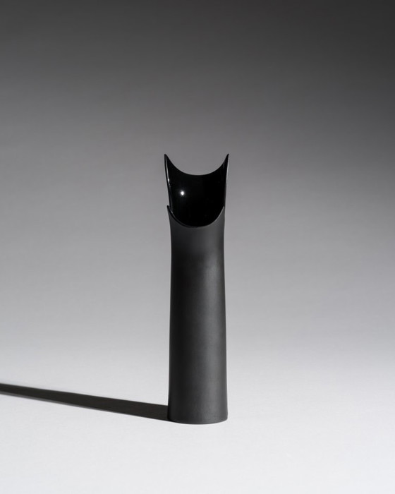 Image 1 of Lino Sabattini Rosenthal "Pianta" Porcelaine Noire Chic Portacandele Duo e Vaso