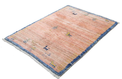 Tapis Gabbeh persan moderne original en laine, 153 x 119 cm, excellent état.