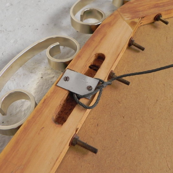 Image 1 of Vintage geslepen spiegel in aluminium frame, jaren 50