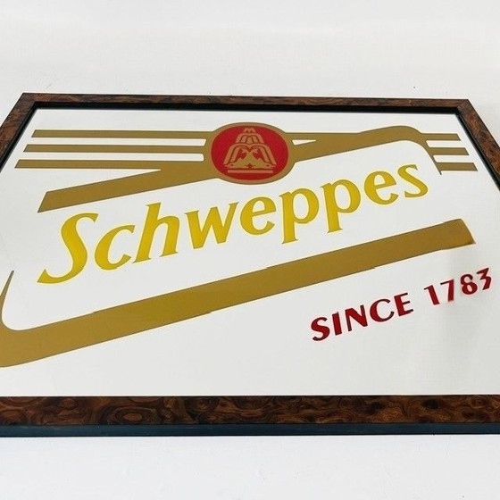Image 1 of Miroir publicitaire Schweppes vintage, milieu du siècle, 53 cm, années 1960