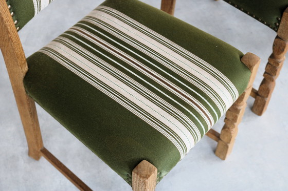 Image 1 of 6x Brutalistische Dänische Eichenstühle