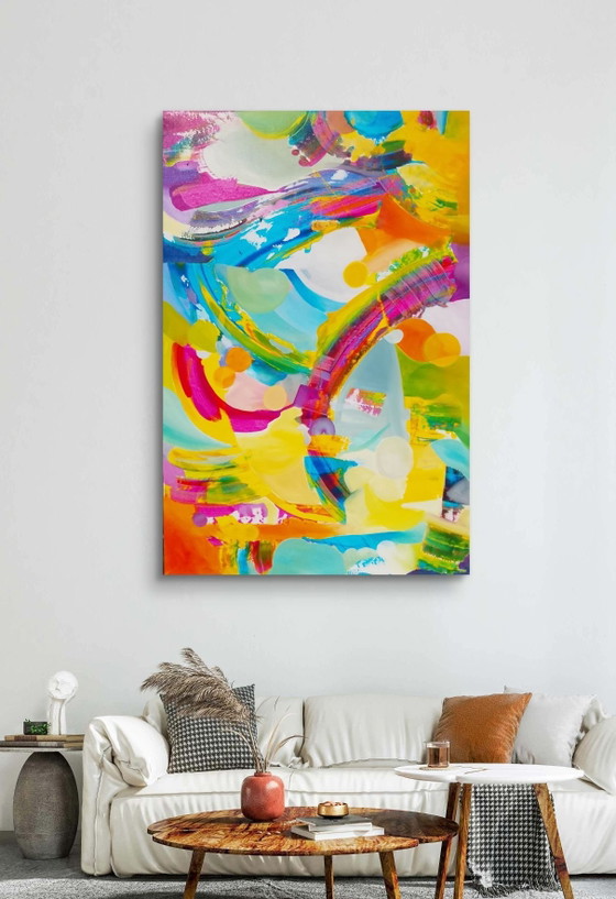 Image 1 of Acrylic painting #rainbowXL 100x150cm