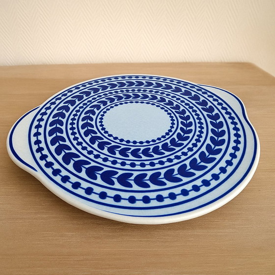 Image 1 of Antike Boch Frères La Louvière Platte – zeitloses blaues Dekor