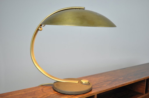 Beautiful mid - Century Art deco / Bauhaus brass table lamp by Egon Hillebrand 60s