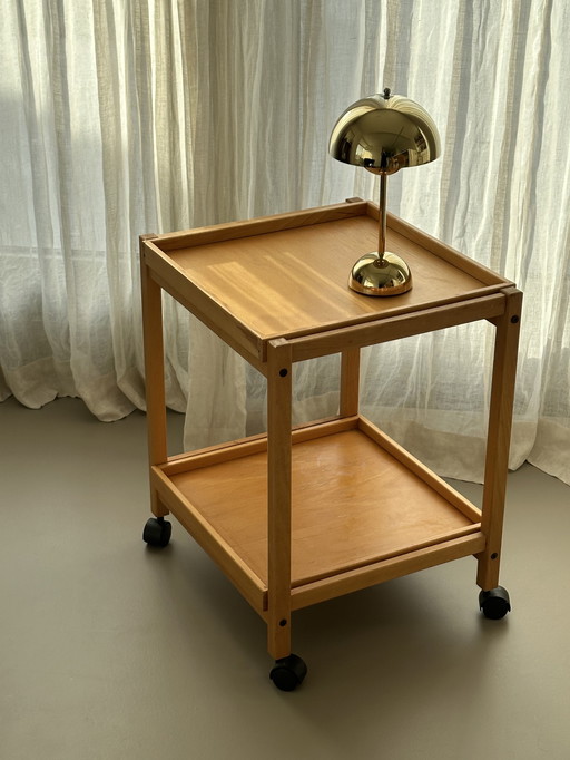 Hyllinge Møbler Trolley Side Table Vintage Danish Roller Table