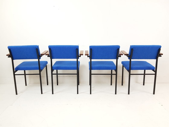4x Martin Visser SE21 stoel blauw Hallingdal Kvadrat wol – Fauteuils, Metal, Wool (photo 7 of 10)