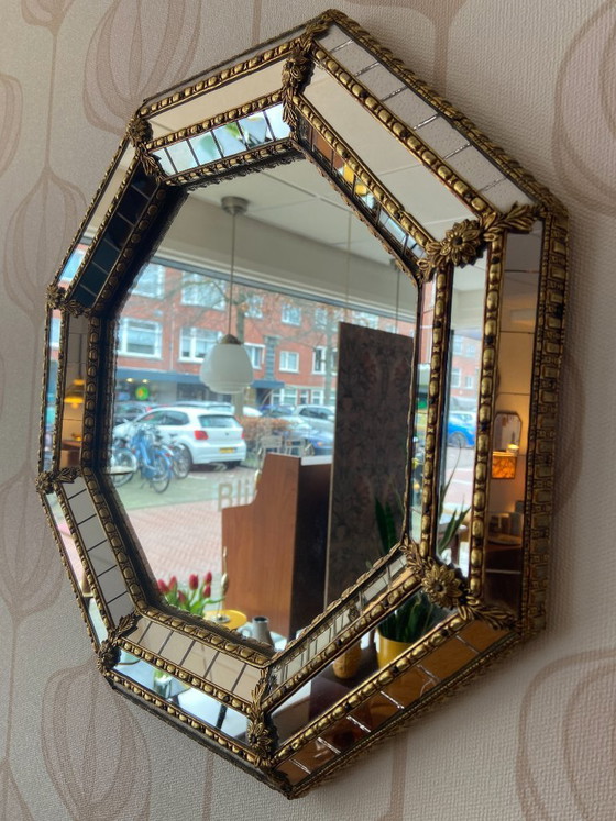 Image 1 of Hollywood Regency octagonal mirror