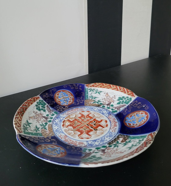 Image 1 of Japanese Imari Porcelain Plate with Gold Accents.
