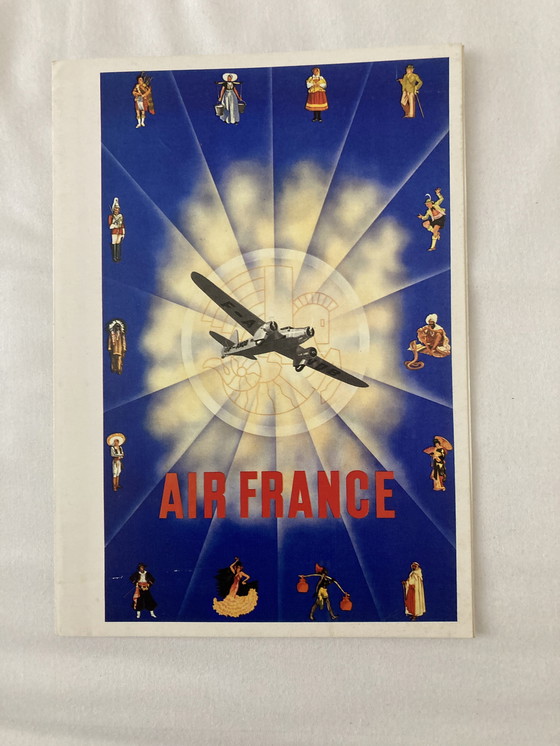 Image 1 of 11 vintage AIR FRANCE menu 80’S PARIS DAMASCUS LOS ANGELES DAKAR MONTEVIDEO 