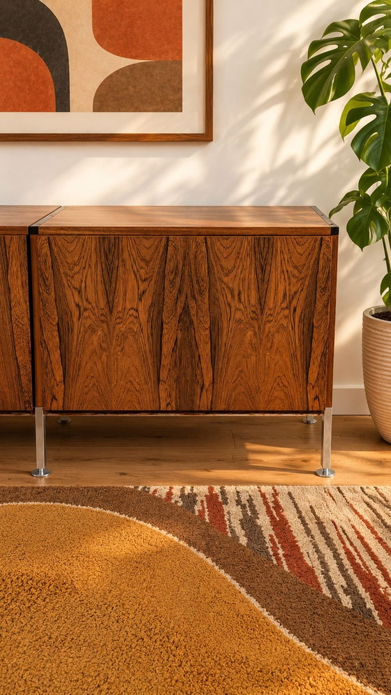 Vintage minimalistisch design Dressoir – Metaal, Hout (photo 8 of 9)