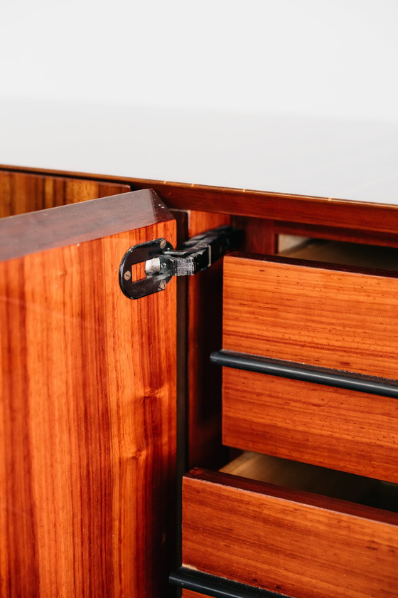 Image 1 of Monumental Rosewood Sideboard Zebrawood Lacquered Mid-Century Design 1970