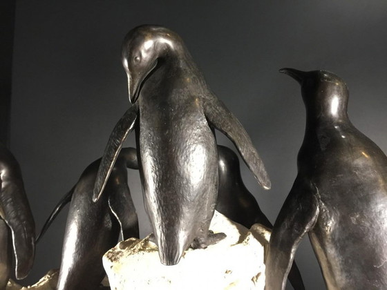 Sculpture de pingouins Art Déco en métal peint et terre cuite, années 1930 – Marble, Metal, Art Deco (photo 4 of 18)