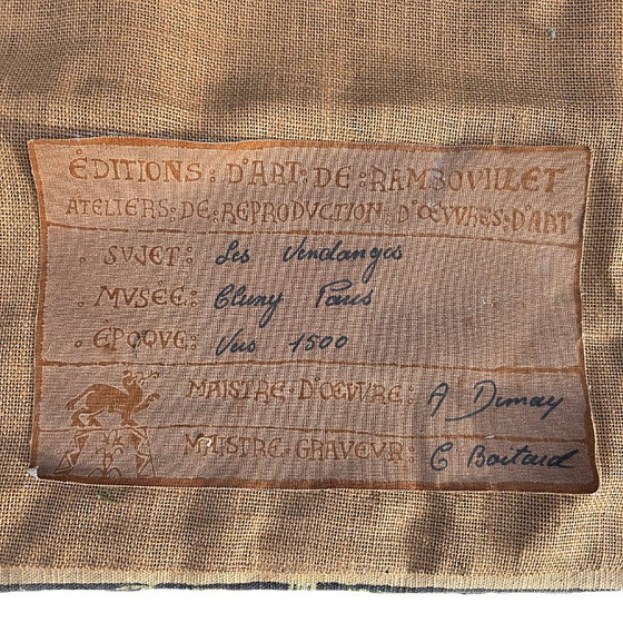 Image 1 of Vintage Gobelin style wall hanging Les Vendanges, 1960s/70s