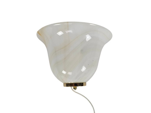 Lampada da parete - stile Barovier & Toso - vetro marmorizzato - applique - oro - anni '90
