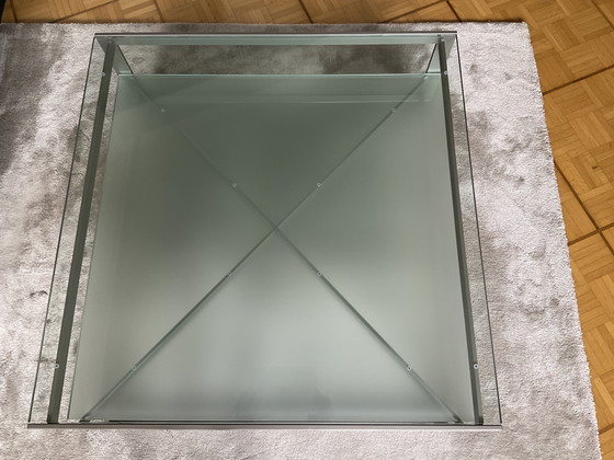 Christine Kröncke Design Table basse Carax Verre Argent Gris-Bleu 85x85 cm – Tables basses, Glass (photo 4 of 5)