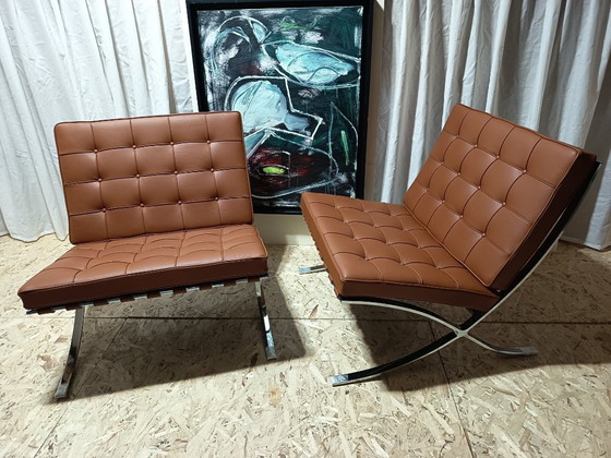 Image 1 of Sillones KNOLL Studio Barcelona (NUEVA Serie 2026) en piel natural (color coñac)