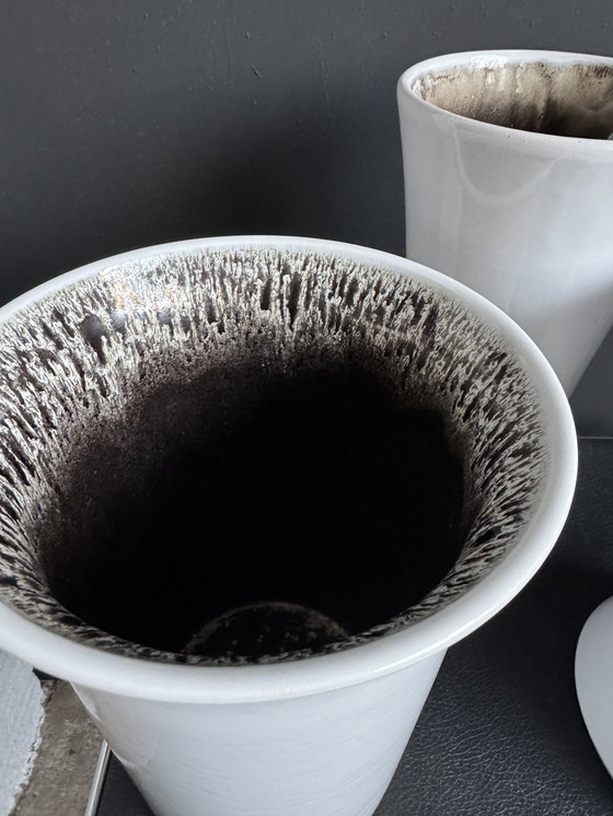 Image 1 of Diaboloförmige Keramikvasen aus Westdeutschland, 1960er Jahre