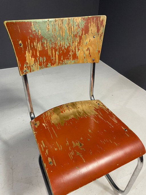 Chrome Dining Set by Robert Slezák, 1930s, Original Condition with Patina