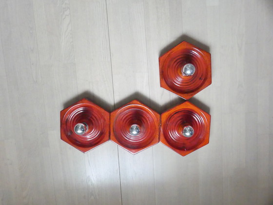 Image 1 of Hustadt set of 4 ceiling light wall lamp ceramic red UK1aeb