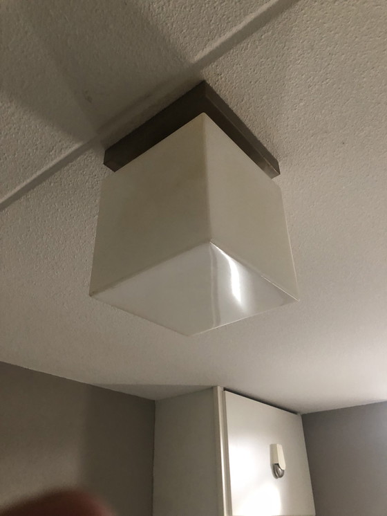 Image 1 of Art Deco Plafonnière Kubus Luxe - Opaalglas