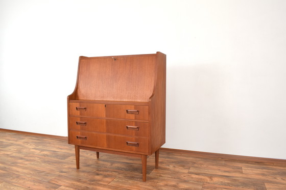 Image 1 of Mid Century Deense teakhouten secretaire van Gunnar Nielsen voor Tibergaard, 1960S.