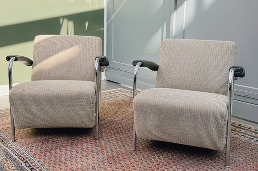 Zwei Leolux Scylla-Sessel - Zeitloses Top-Design in Stoff und Leder