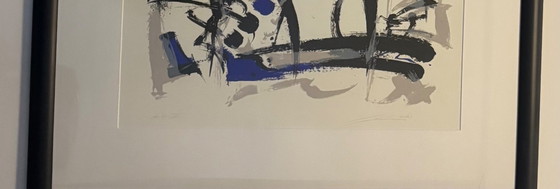 Serigrafia 100 x 120 blu bianco grigio nero. Astratto. – Litografie e stampe, Paper (photo 4 of 5)