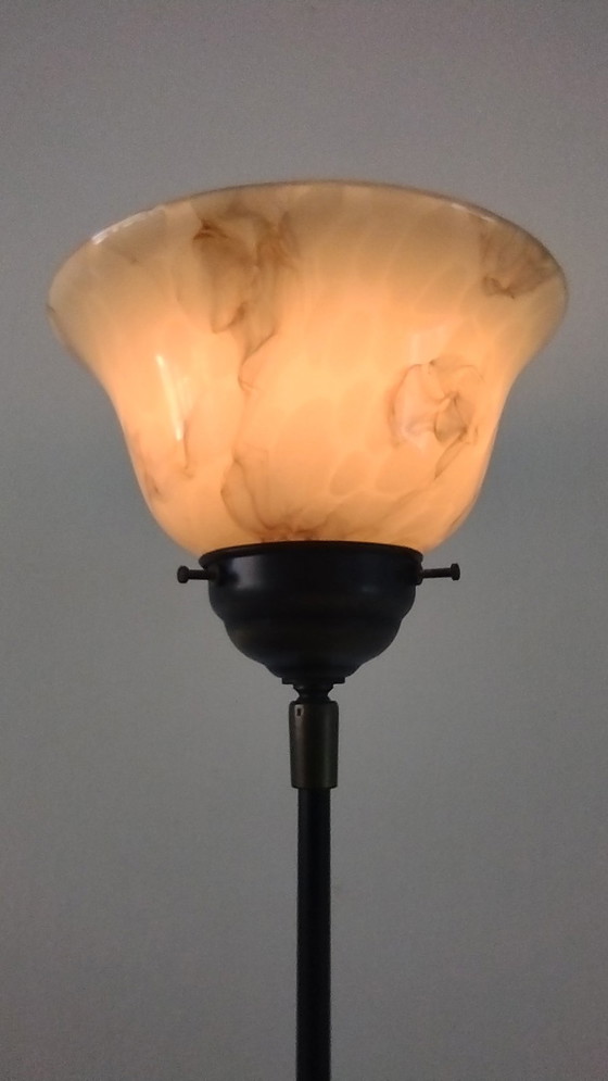 Image 1 of Stehleuchte mit marmorierten Glasschirmen