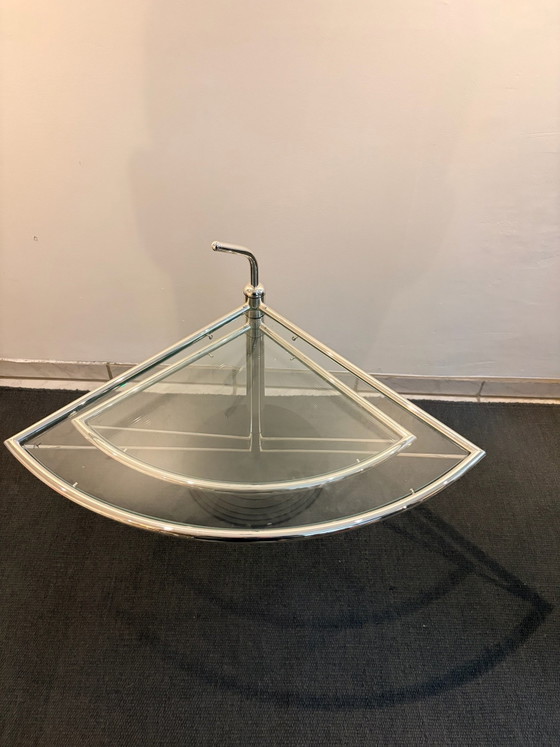OMA Padova Swivel Table (Late 80s / 90s) – Side tables, Chrome, Glass (photo 3 of 5)
