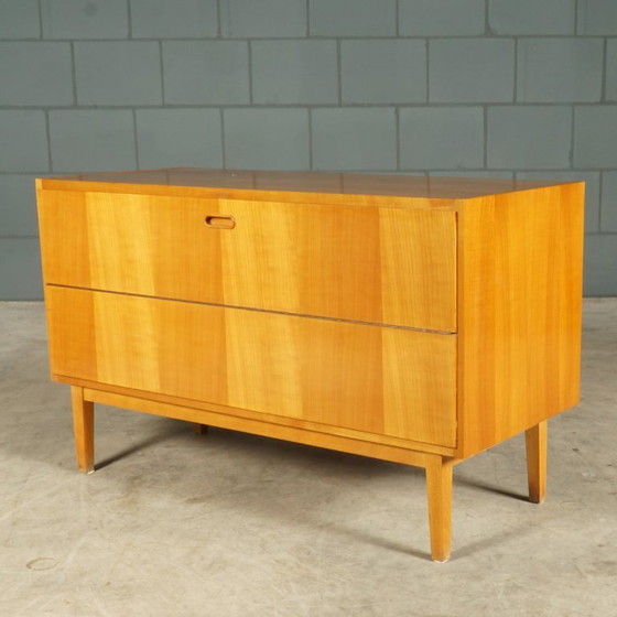 Image 1 of Vintage drop-door cabinet/sideboard – walnut – 1960s