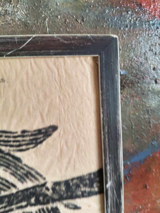 Image 1 of Original 1967 Mid-Century Maya Stone Rubbing – Palenque, Mexico (Framed)