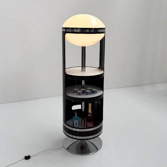 Image 1 of Rotating Bar Cabinet with Lamp in the Style of Joe Colombo, 1960s