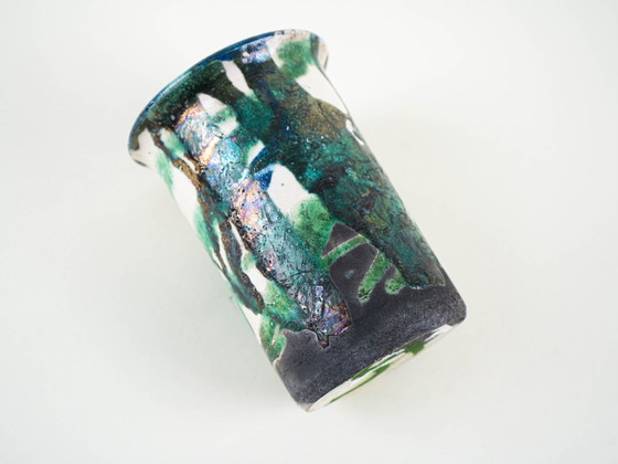 Vaso in ceramica, anni '70, prodotto in Europa, Vasi, Blu, Abstract (foto 10 di 12)