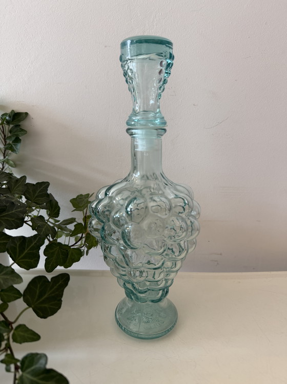 Image 1 of Caraffa Empoli con grappolo d'uva e tappo originale.