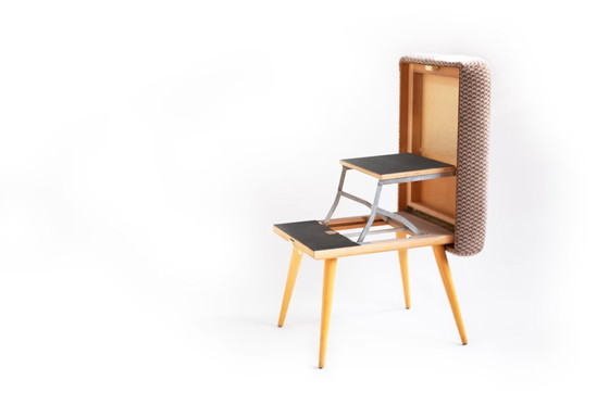 Image 1 of Vintage stool with integrated stepladder - Mid - Century Design