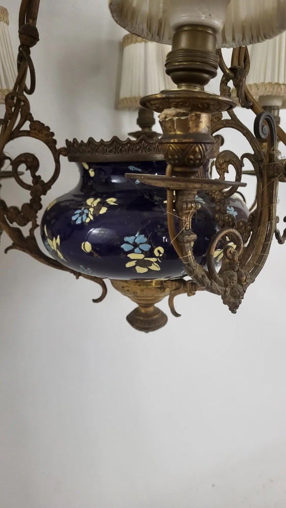 Napoleon III chandelier with 6 arms of light – Brass (photo 4 of 9)