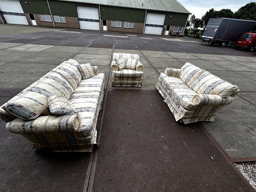 Vintage sofa set, 3 seater, 2 seater and an armchair