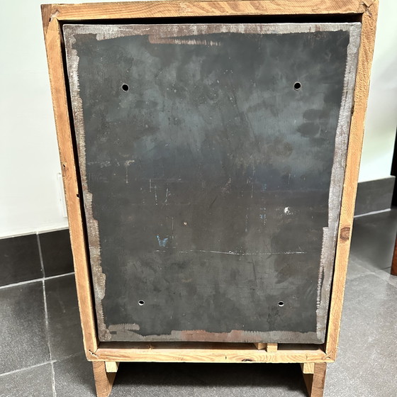 Image 1 of Authentic Consecration Safe / Tabernacle Cabinet in Solid Wood with Gilded Cross – With Key (Mid-20th Century)