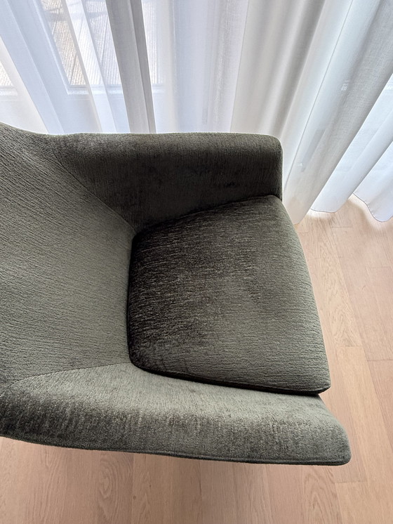 Image 1 of Montis, silla Enzo en tela bouclé/esponjosa verde musgo