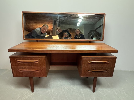 Image 1 of Mid-Century Teak G Plan Fresco Dressing Table with Cabinet and Wide 'Floating' Mirror, England, 1960s.